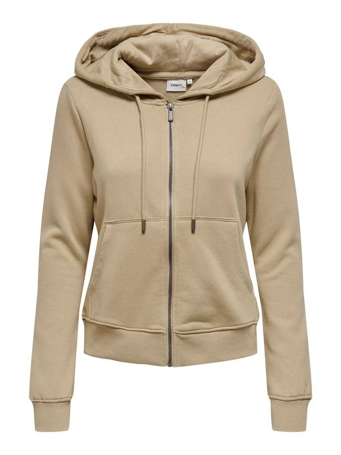 Толстовка ONLFEEL LIFE L/S ZIP HOOD SWT 15240765-Humus ONLY L Бежевий — фото 3
