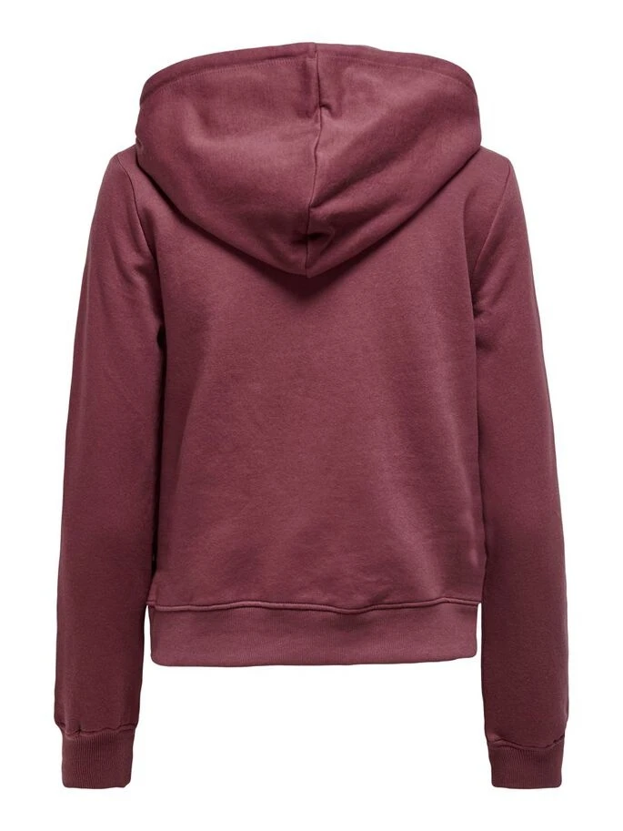 Толстовка ONLFEEL LIFE L/S ZIP HOOD SWT 15240765-Rose Brown ONLY S Бордовий — фото 4