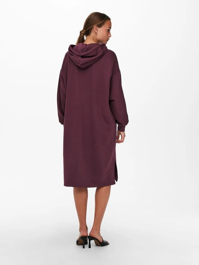 Сукня ONLCHELSEA LIFE L/S OVERSIZE DRESS SWT 15241307-Winetasting ONLY L Бордовий — фото 4