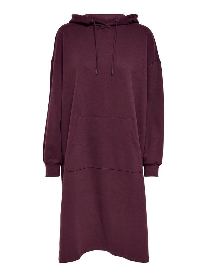Сукня ONLCHELSEA LIFE L/S OVERSIZE DRESS SWT 15241307-Winetasting ONLY L Бордовий — фото 6
