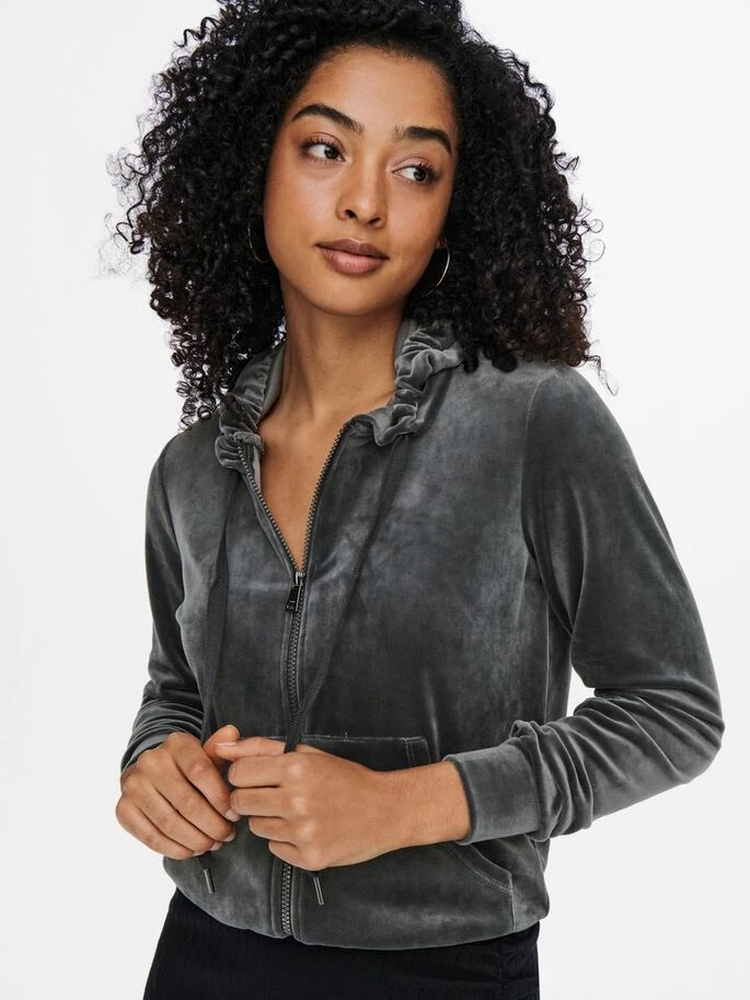 Худі ONLREBEL L/S ZIP HOOD SWT 15241328-Phantom ONLY L Темно-сірий — фото 6