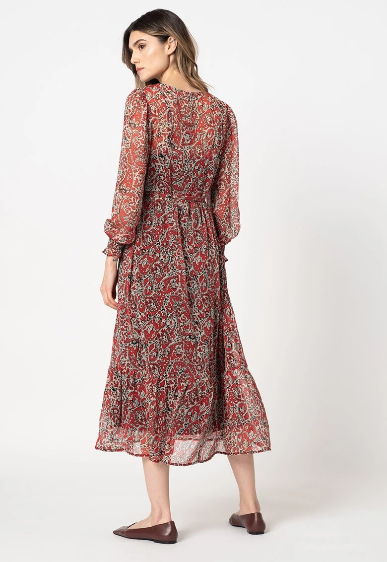 Сукня ONLIRENA LIFE L/S MIDI DRESS WVN 15243143-Urban Red-AOP:ROCKING PAISLEY ONLY M Червоний — фото 4