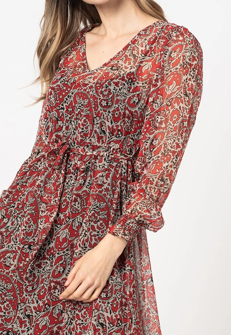 Сукня ONLIRENA LIFE L/S MIDI DRESS WVN 15243143-Urban Red-AOP:ROCKING PAISLEY ONLY M Червоний — фото 5