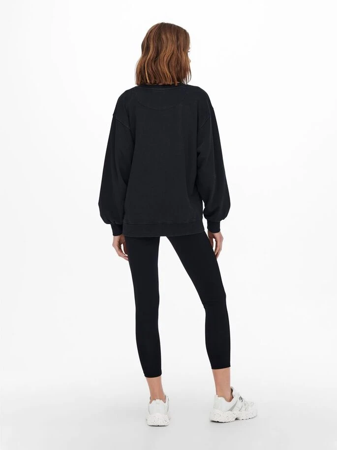 Толстовка ONLLUNI LIFE L/S O-NECK SWT 15243449-Black-Print:BOLT ONLY M Чорний — фото 4