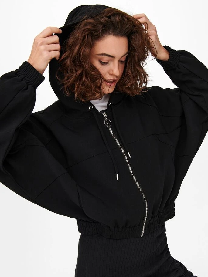 Толстовка ONLMARIYA L/S ZIP HOODIE PNT 15243731-Black ONLY L Чорний — фото 7
