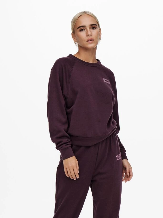 Толстовка ONLLULA L/S RAGLAN SWT 15244345-Winetasting-Print:HERO ONLY XL Бордовий — фото 3