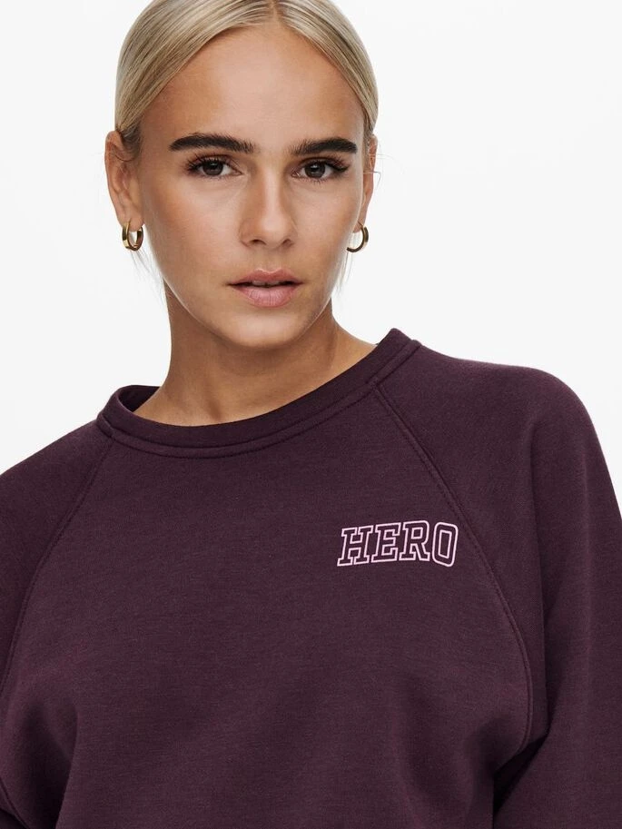 Толстовка ONLLULA L/S RAGLAN SWT 15244345-Winetasting-Print:HERO ONLY XL Бордовий — фото 5