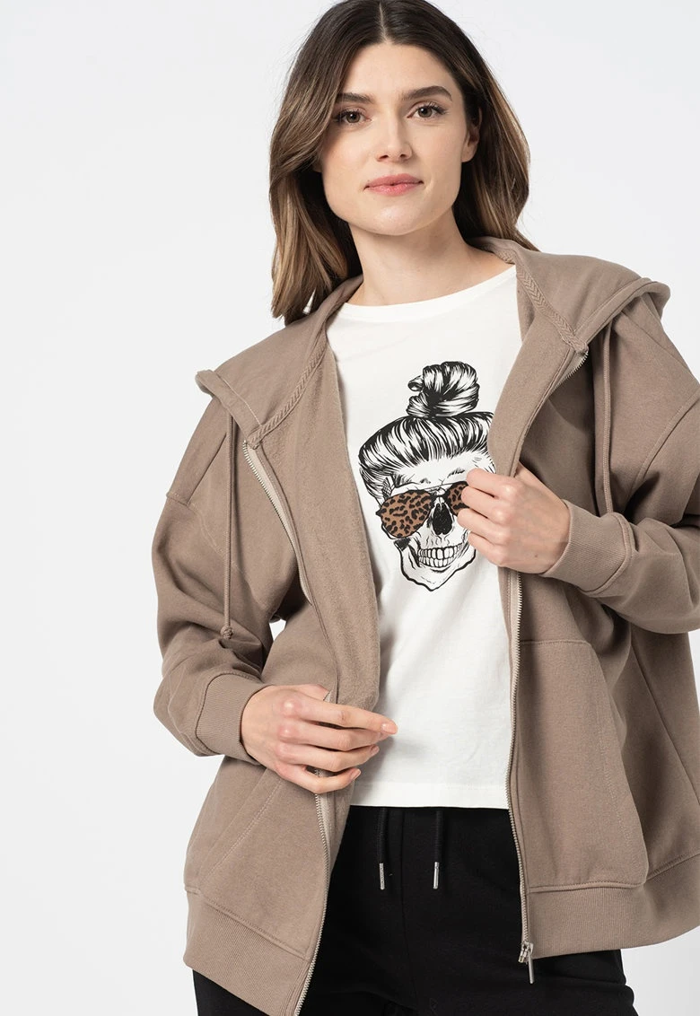 Толстовка ONLWANTED LT L/S ZIP SWEAT HOODIE SWT 15244836-Atmosphere ONLY L Коричневий — фото 3