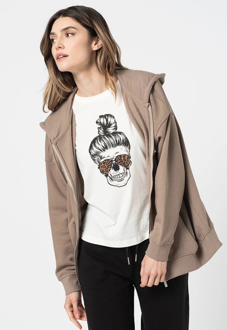 Толстовка ONLWANTED LT L/S ZIP SWEAT HOODIE SWT 15244836-Atmosphere ONLY L Коричневий — фото 4
