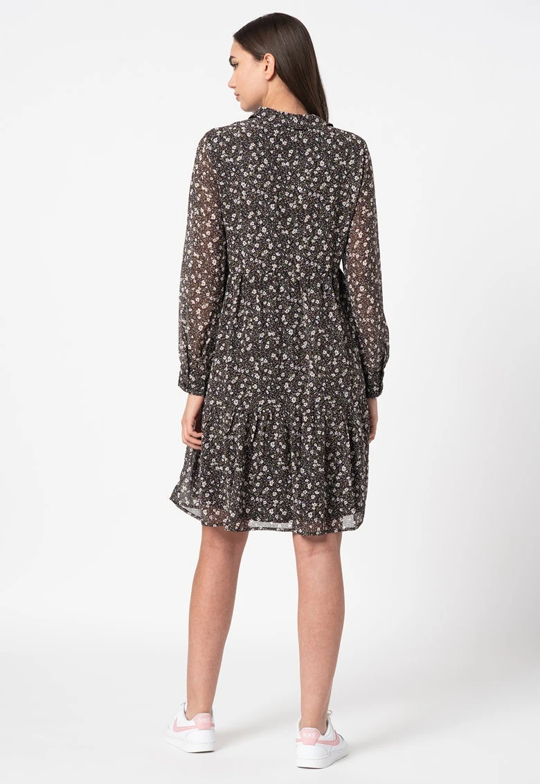 Сукня ONLFREE L/S SHIRT DRESS WVN 15245725-Black-AOP:FLOWER ONLY S Чорний — фото 4