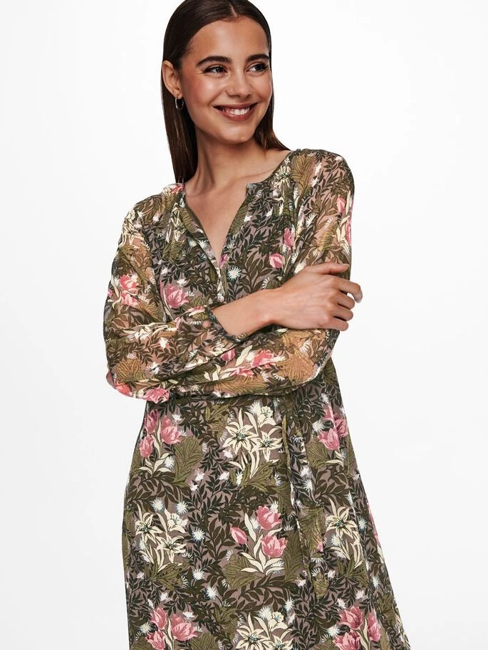 Сукня ONLPHOEBE LIFE L/S MIDI DRESS WVN 15246103-Plum Truffle-AOP:LE JARDIN MIXED FLOWERS ONLY L Темно-коричневий — фото 5