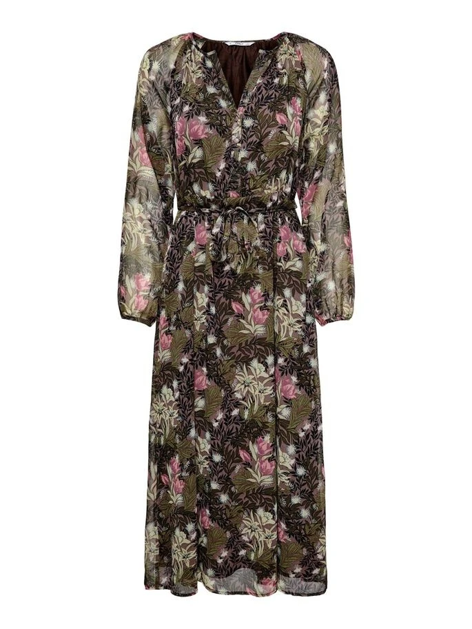 Сукня ONLPHOEBE LIFE L/S MIDI DRESS WVN 15246103-Plum Truffle-AOP:LE JARDIN MIXED FLOWERS ONLY L Темно-коричневий — фото 6