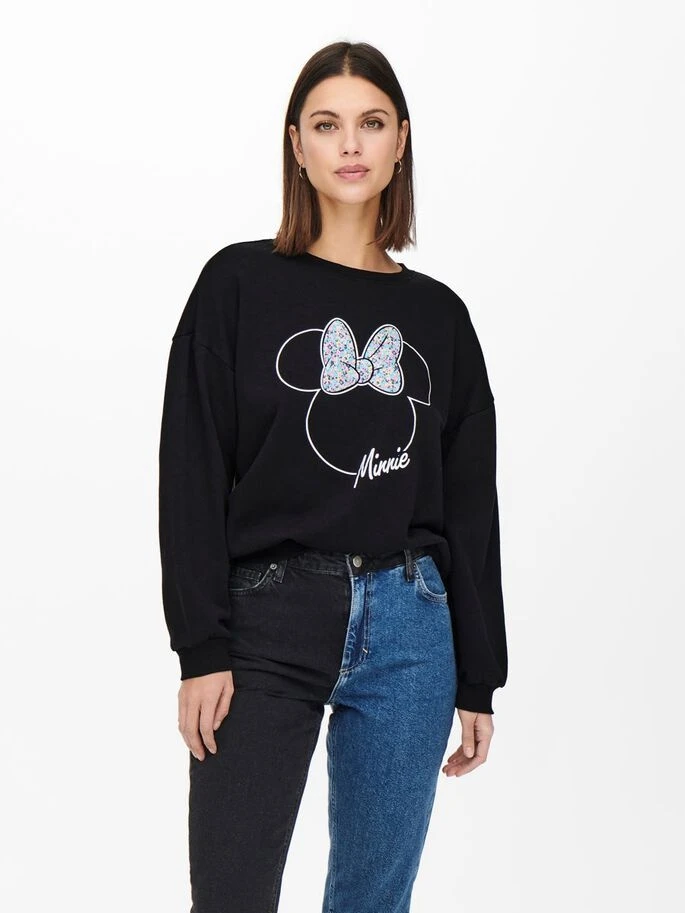Худі ONLDISNEY LIFE L/S MINNIE FLOWER BOX SWT 15250095-Black-Print:MINNIE OUTLINE ONLY L Чорний — фото 2
