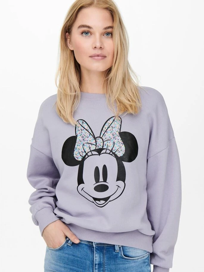 Худі ONLDISNEY LIFE L/S MINNIE FLOWER BOX SWT 15250095-Cosmic Sky-Print:MINNIE HAPPY ONLY L Бузковий — фото 4