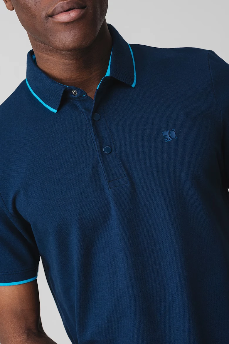Поло Cotton blend polo shirt 2161571-5852 s.Oliver XXL Темно-синій — фото 5
