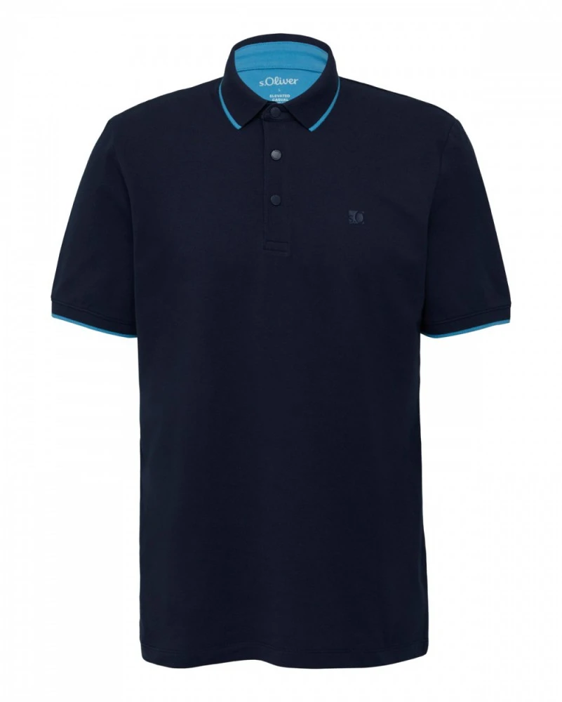 Поло Cotton blend polo shirt 2161571-5852 s.Oliver XXL Темно-синій — фото 6