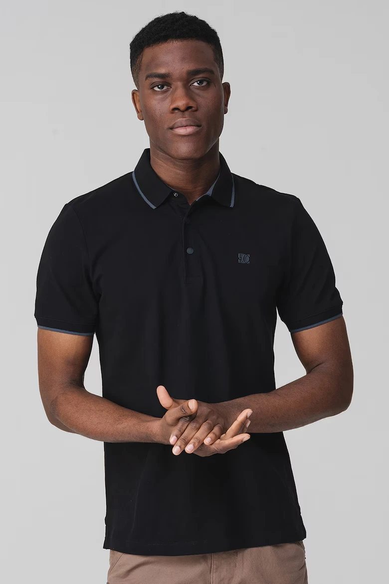 Поло Cotton blend polo shirt 2161571-9999 s.Oliver XXL Чорний — фото 3