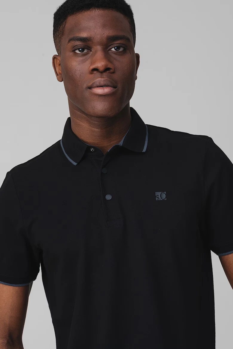 Поло Cotton blend polo shirt 2161571-9999 s.Oliver XXL Чорний — фото 5