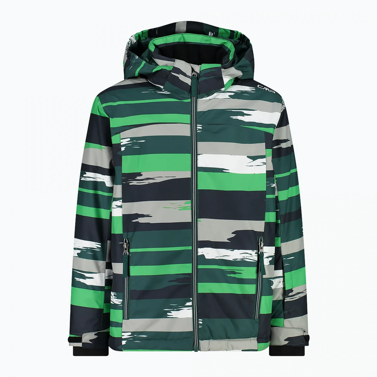 Куртка лижна дитяча JACKET SNAPS HOOD FEEL WARM 39W1924-05ZU CMP 140 Зелений — фото 2