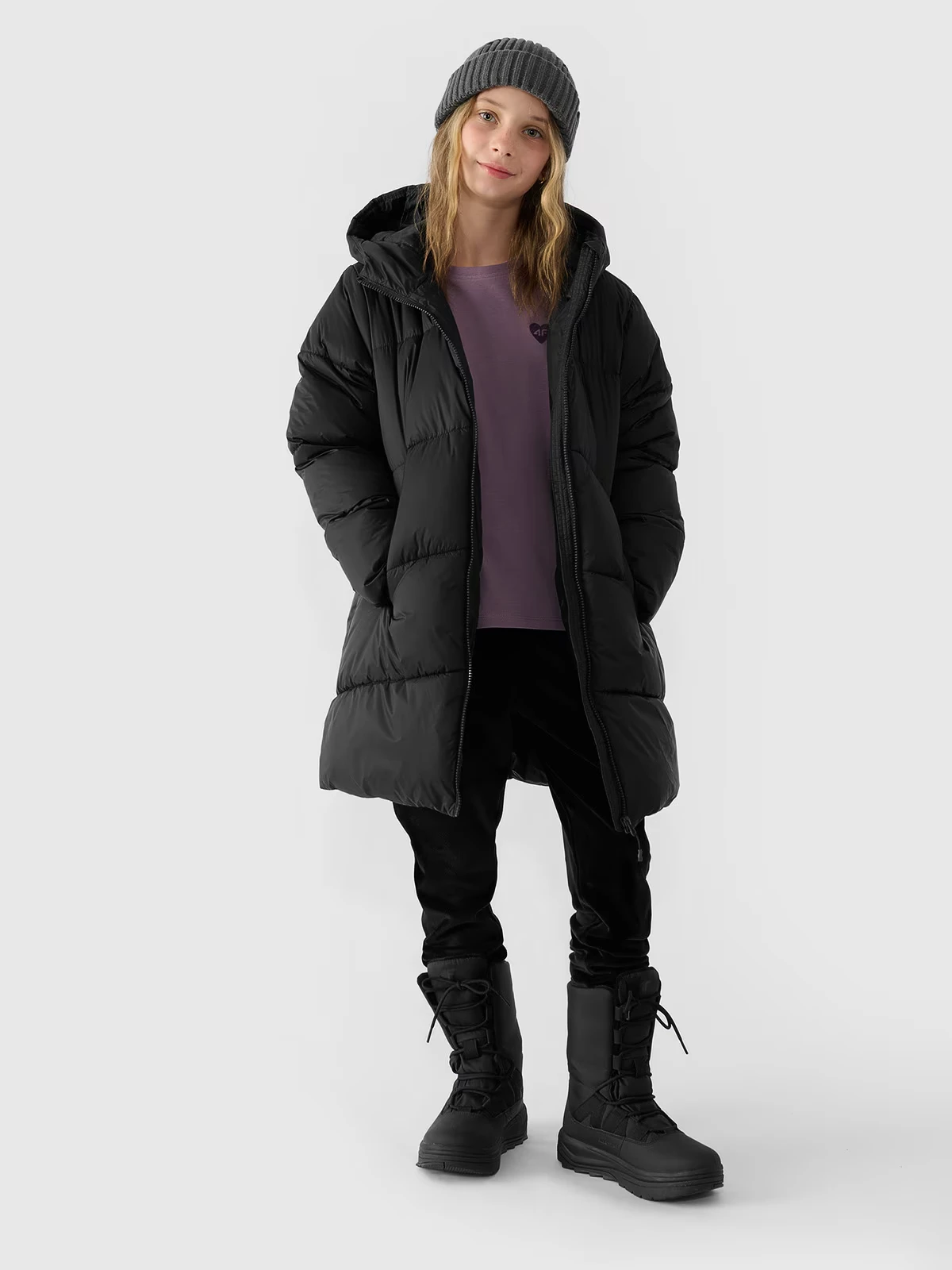 Куртка дитяча DOWN JACKET F455 4FJWAW24TDJAF455-20S 4F 122 Чорний — фото 5