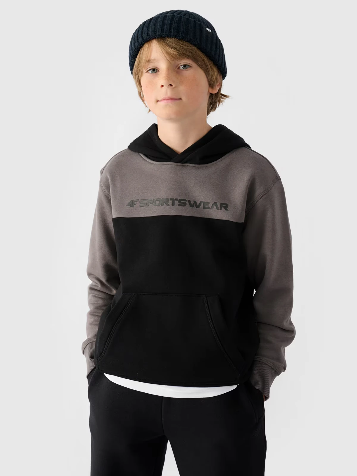 Джемпер флісовий дитячій SWEATSHIRT M1222 4FJWAW24TSWSM1222-20S 4F 128 Чорний — фото 2