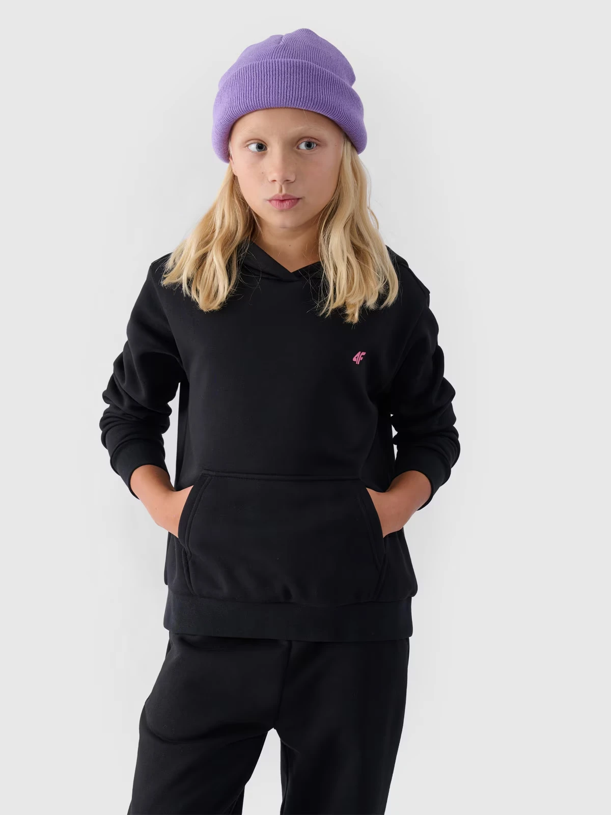 Худі дитяче SWEATSHIRT F1316 4FJWMM00TSWSF1316-20S 4F 128 Чорний — фото 2