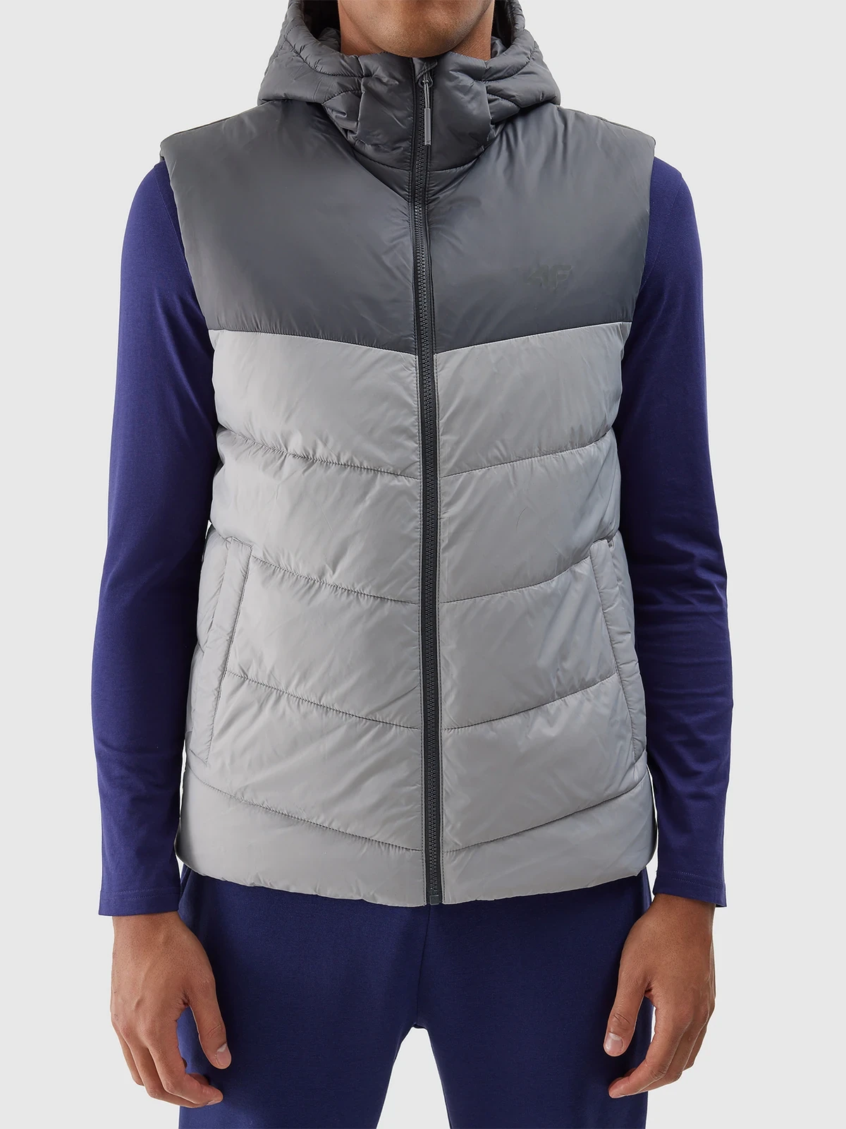 Безрукавка synthetic-fill down vest 4FWSS24TVJAM100-27S 4F XXL Сірий — фото 7