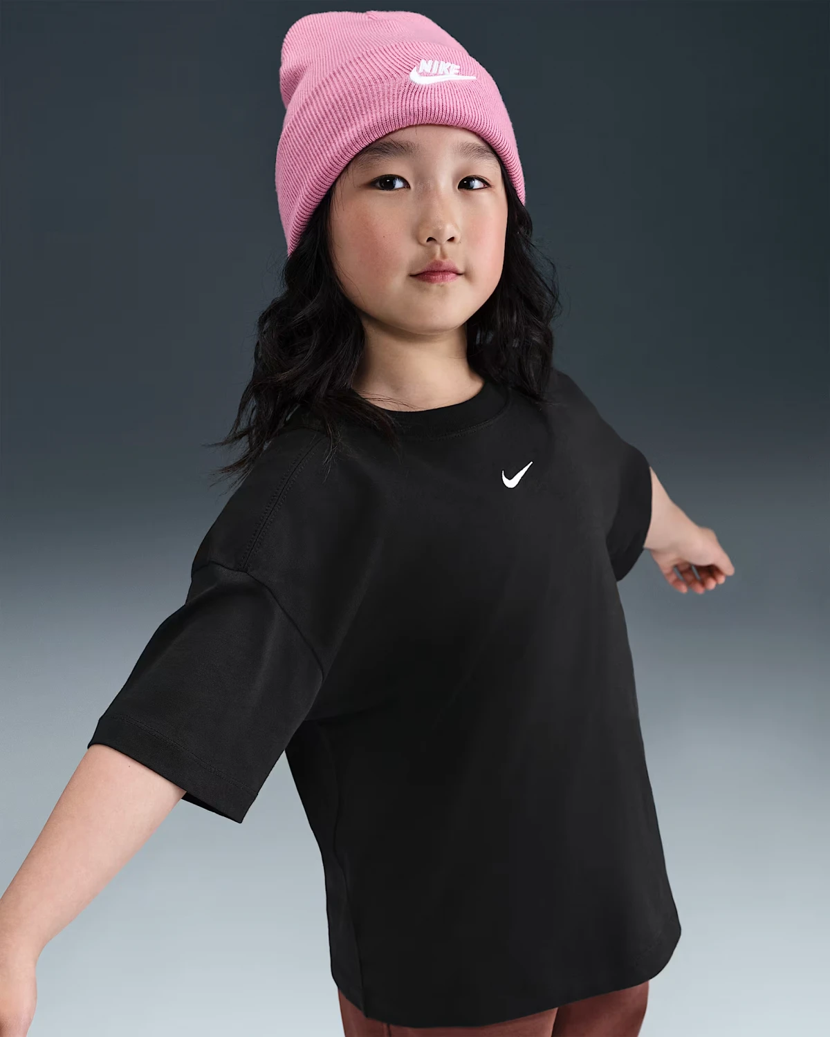 Футболка дитяча G NSW TEE SS OVRSZED LBR II3576-010 Nike L Чорний — фото 2