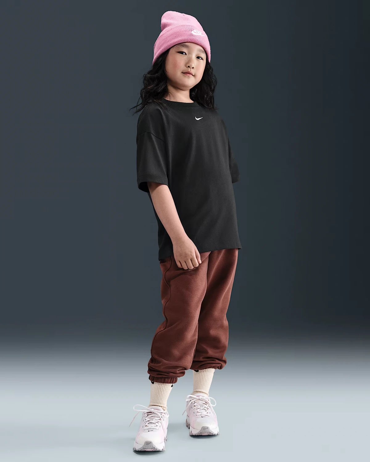 Футболка дитяча G NSW TEE SS OVRSZED LBR II3576-010 Nike L Чорний — фото 5