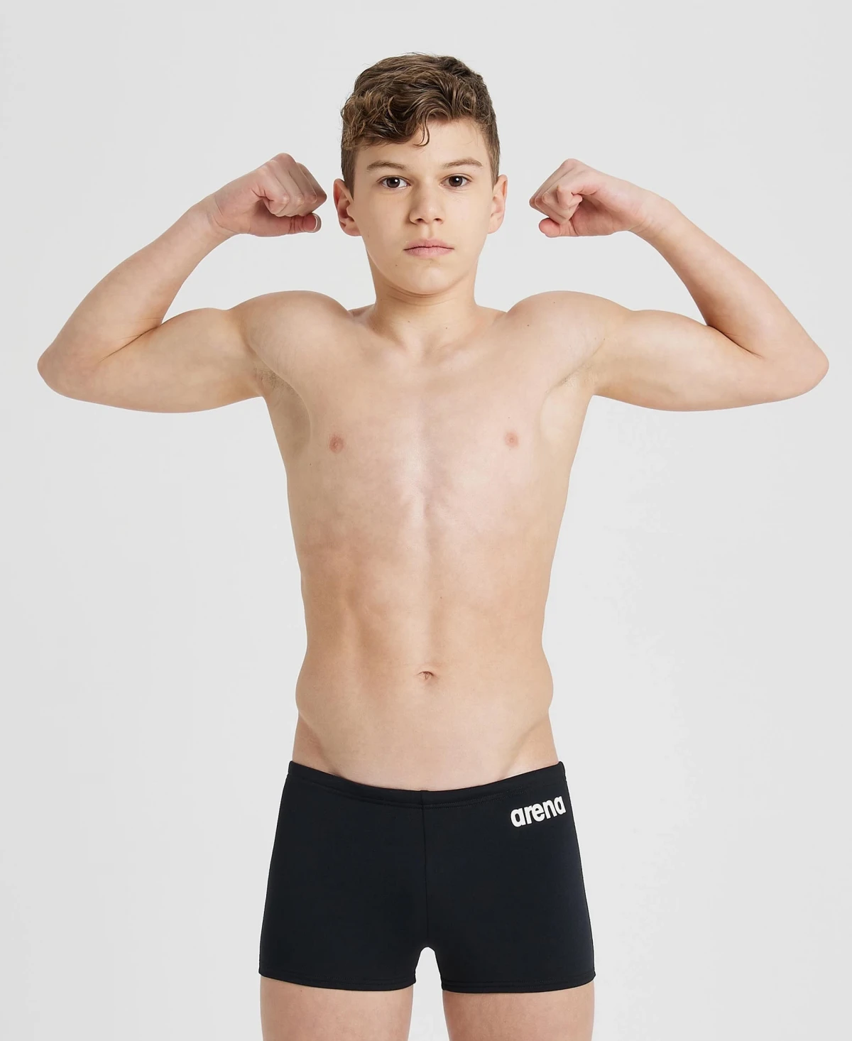 Плавки-боксери для хлопців Arena BOY'S TEAM SWIM SHORT SOLID чорний, білий Діт — фото 1