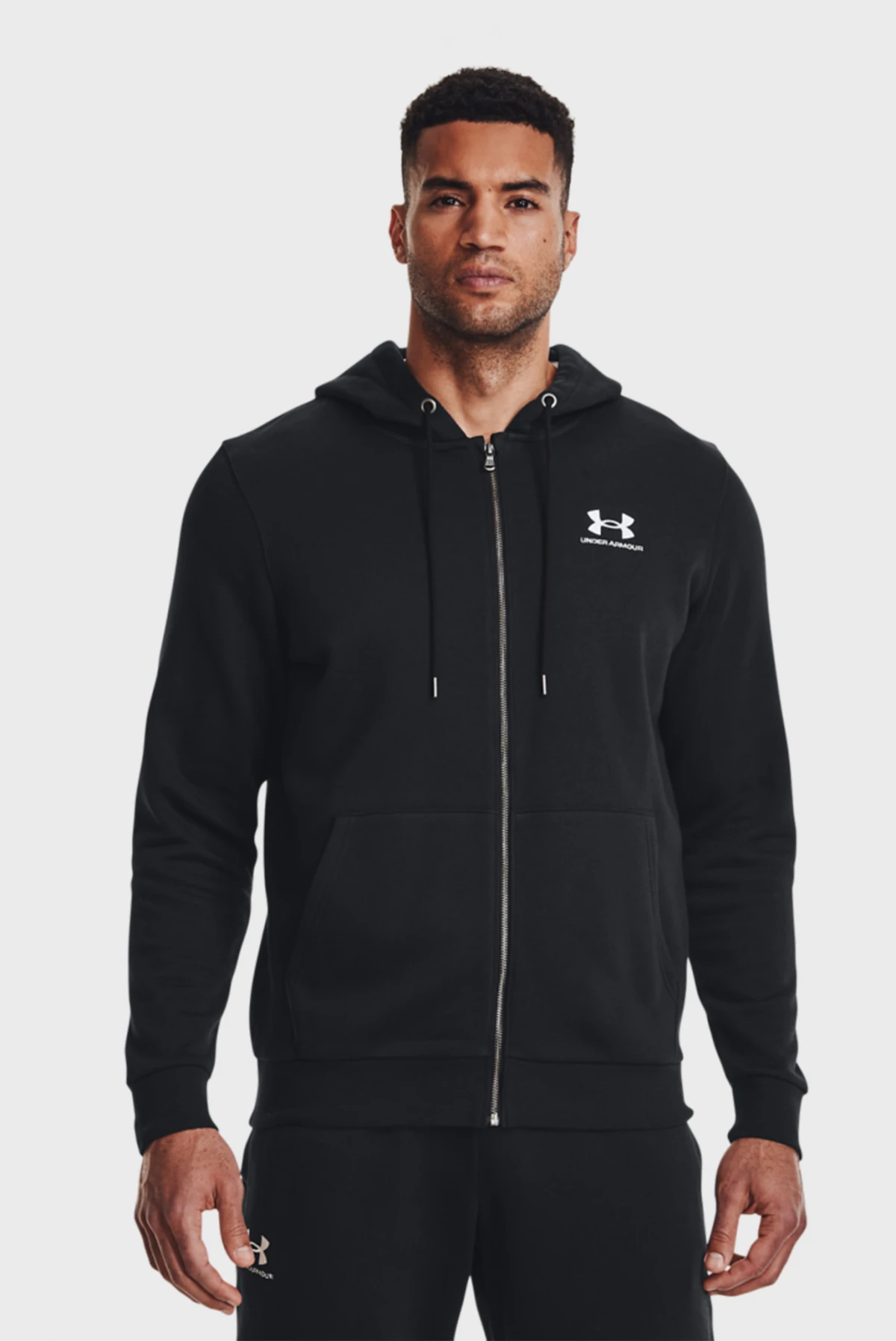 Кофта чоловіча Under Armour Essential Fleece Fz Hood-Blk Black (1373881-001) — фото 1