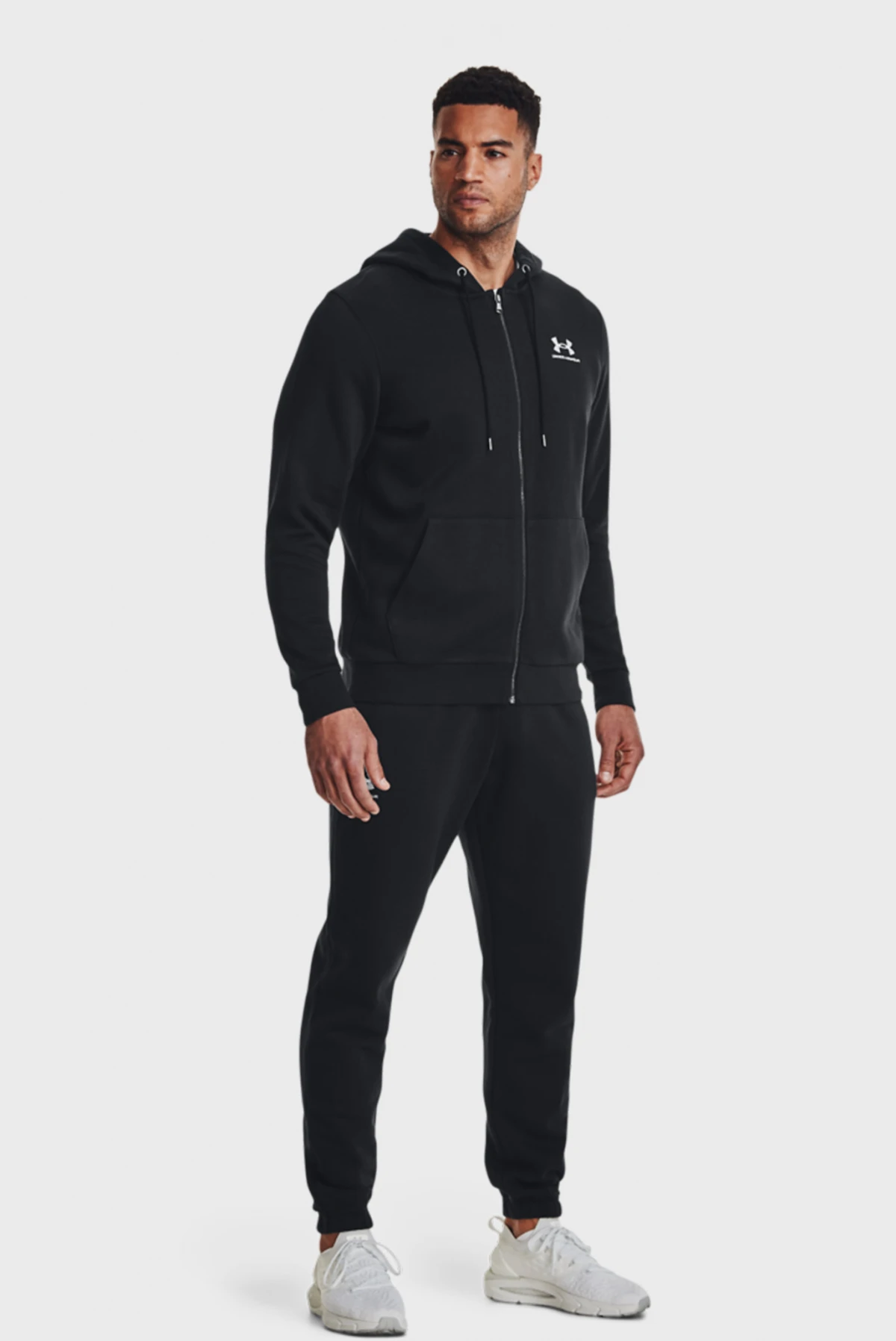 Кофта чоловіча Under Armour Essential Fleece Fz Hood-Blk Black (1373881-001) — фото 5