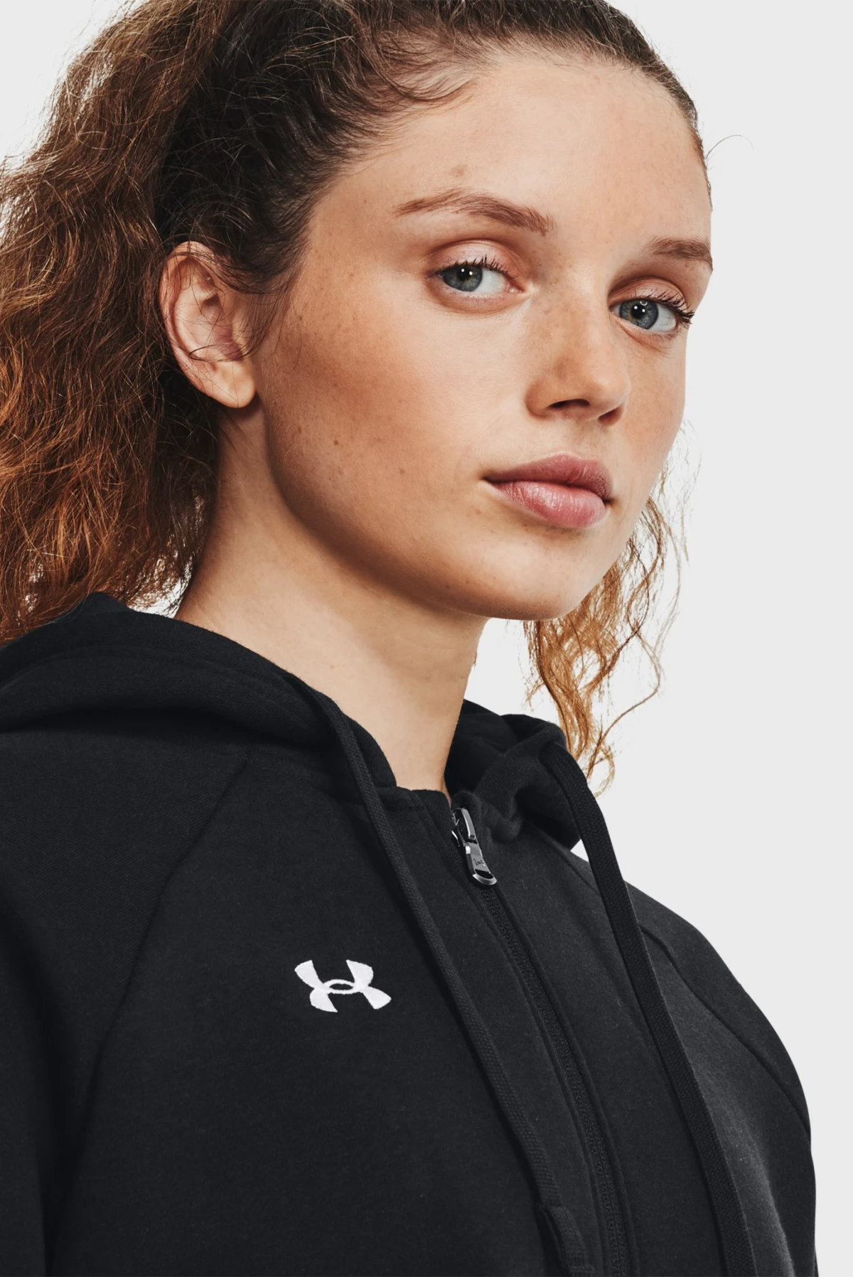 Кофта жіночі Under Armour Sweatshirt Ua Rival Fleece Fz Hoodie-Blk Black (1379497-001) — фото 4