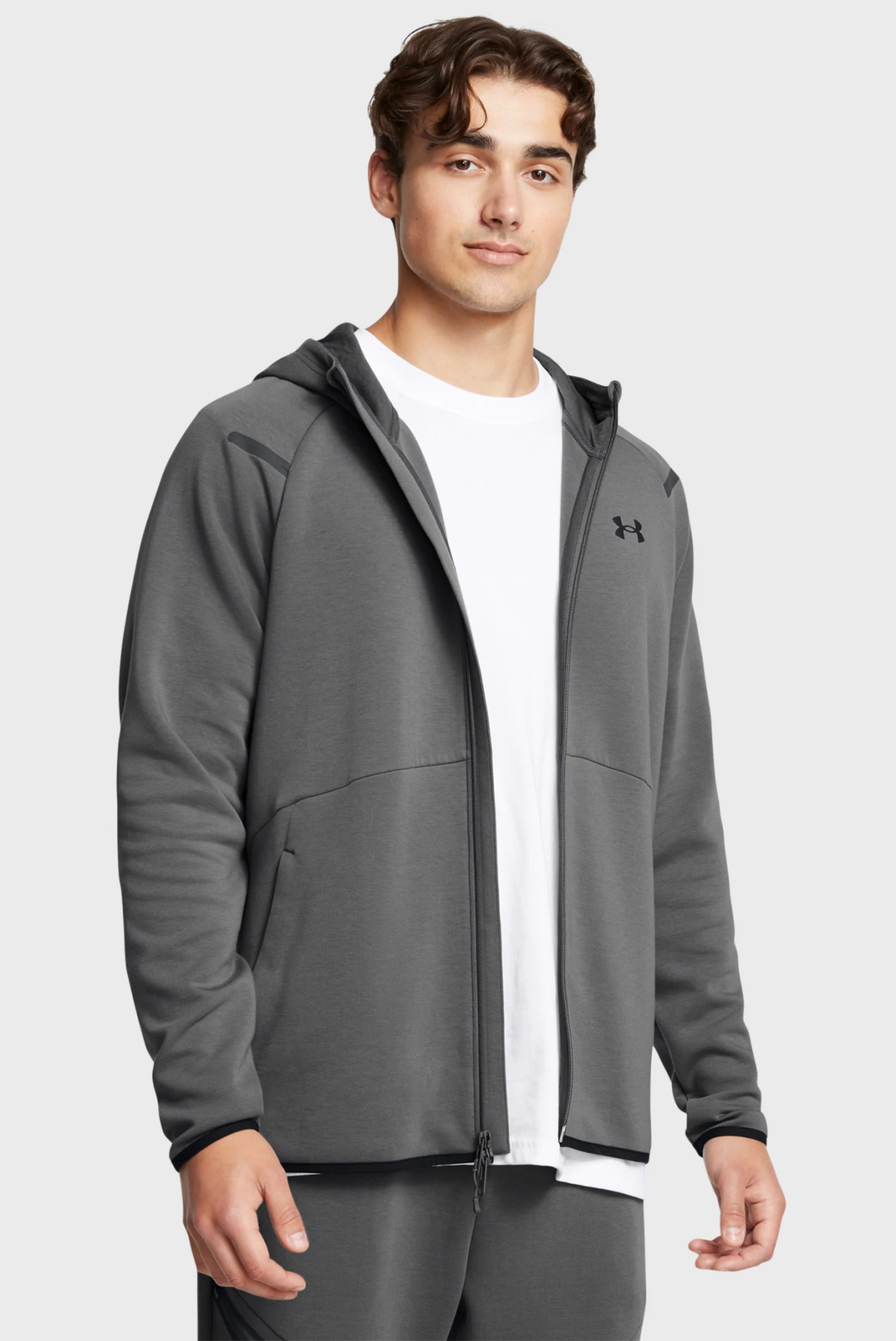 Кофта чоловіча Under Armour Unstoppable Flc Fz Hd Eu Grey (1389352-025) — фото 1