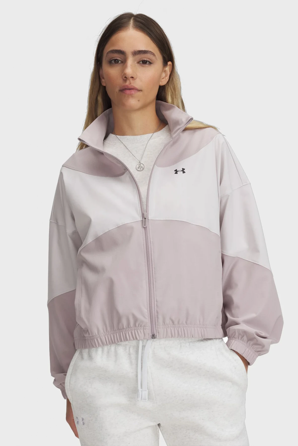 Вітровка жіноча Under Armour Rival Woven Jacket White/Grey (1389631-009) — фото 1