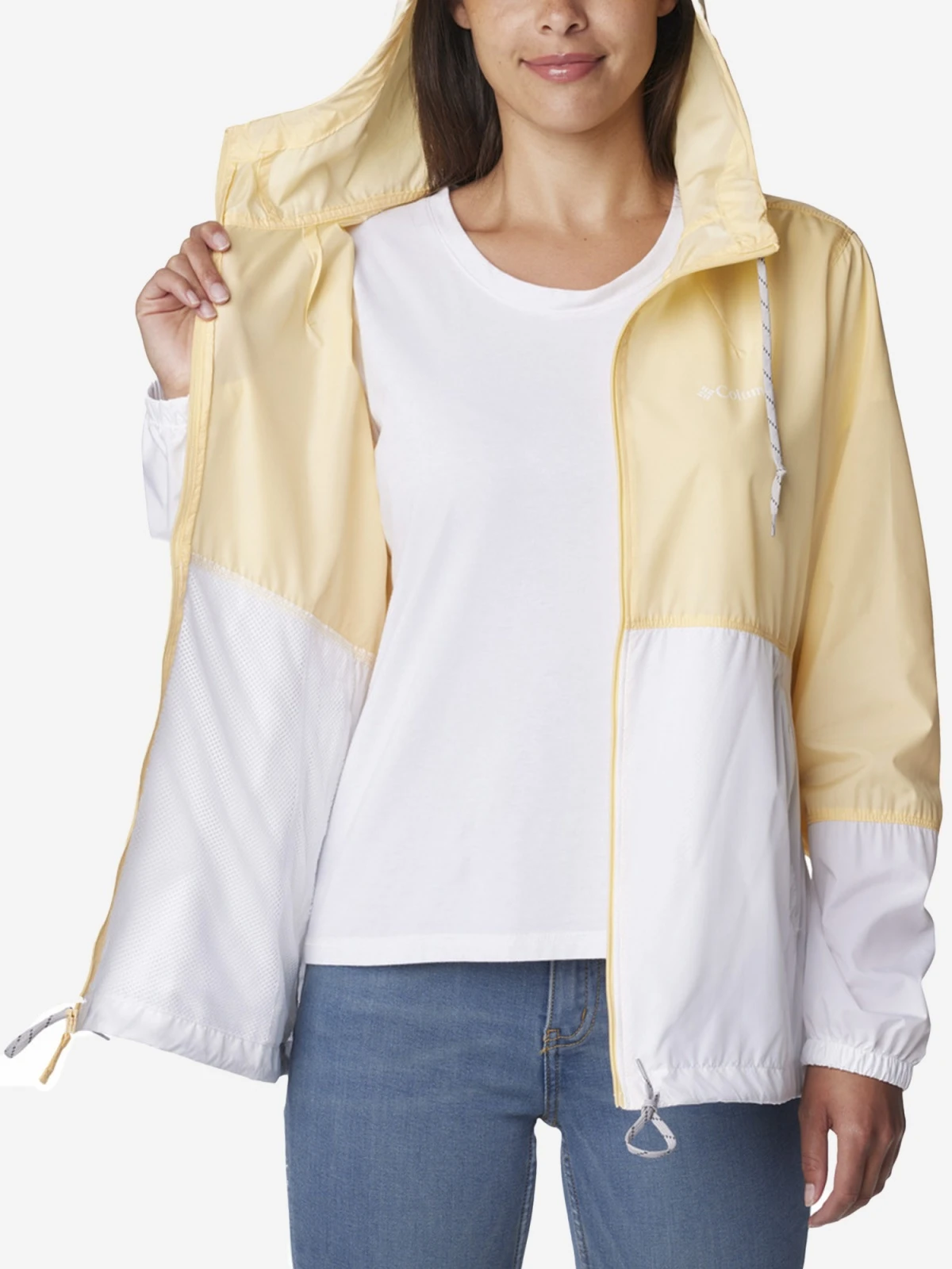 Вітровка жіноча Columbia Flash Forward Windbreaker White/Yellow (1585911CLB-755) — фото 6