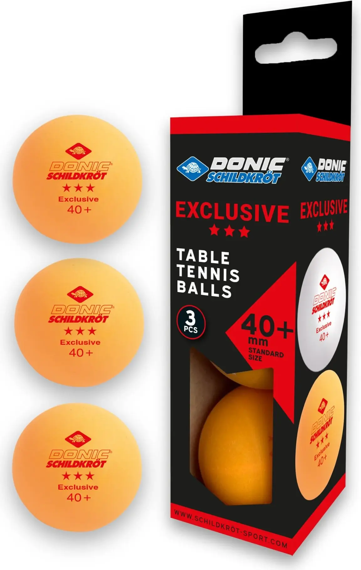 М'ячі Donic EXCLUSIVE (Advantgarde) 3* 40+ 3шт orange — фото 2