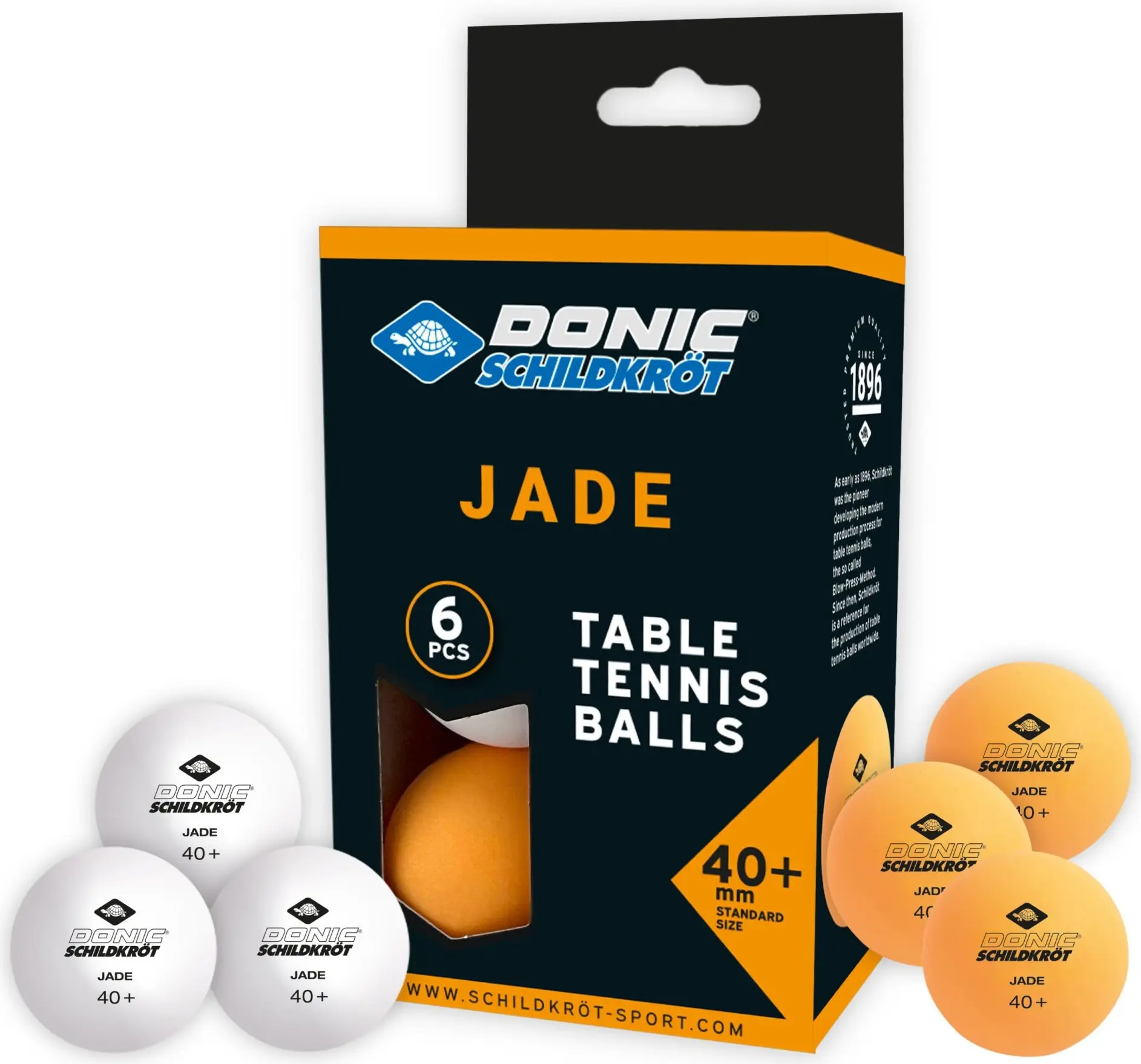 М'ячі Donic Jade ball 40+ 6 шт white+orange — фото 2