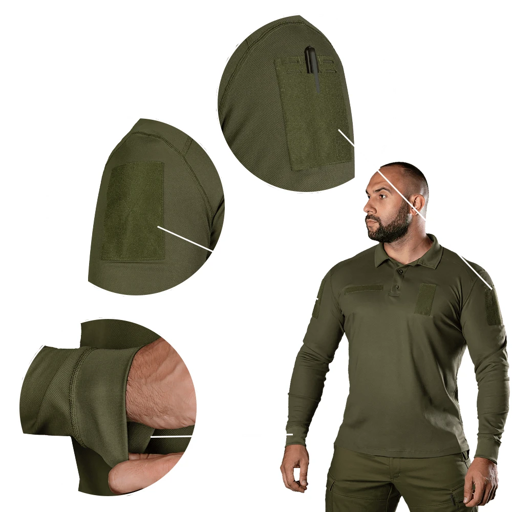 Поло Camotec Army ID Long CoolPass Pique LT — фото 4