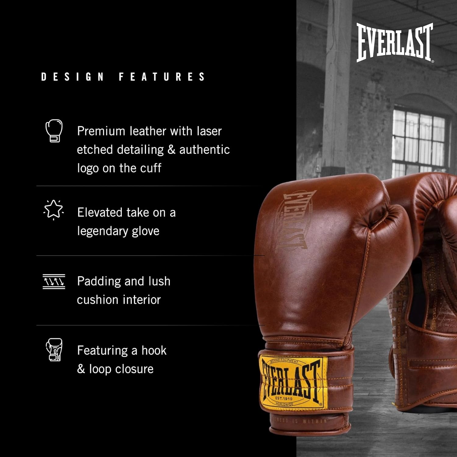 Боксерські рукавиці Everlast 1910 Classic Training Glove (P00002501) — фото 5