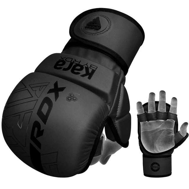 Рукавиці для ММА (Греплінгові рукавички) RDX F6 KARA Matte Black Plus L/XL — фото 3