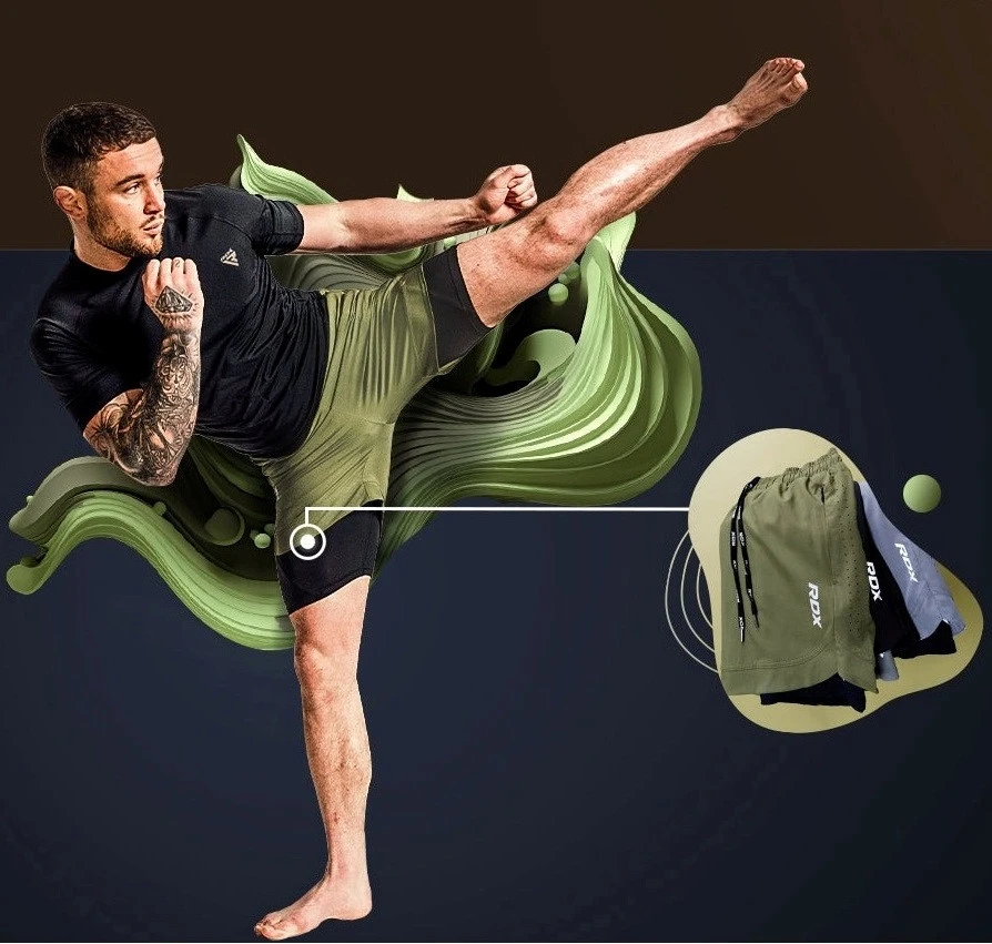 Компресійні шорти для RDX MMA T16 2-в-1 GREN/BLACK-S — фото 9