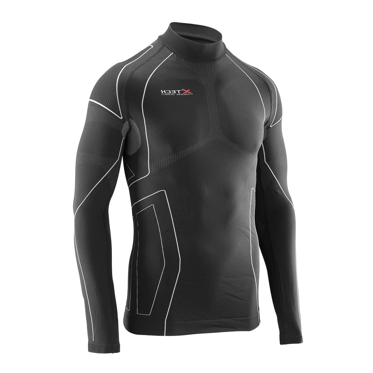 Термокофта з комірцем (лонгслів) X TECH Maglia Race 3 Munica Lunga  lupetto Nero XXL/XXXL Чорна — фото 4