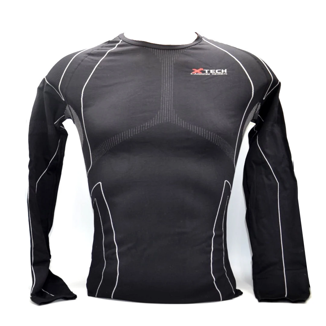 Термокофта з комірцем (лонгслів) X TECH Maglia Race 3 Munica Lunga  lupetto Nero XXL/XXXL Чорна — фото 5