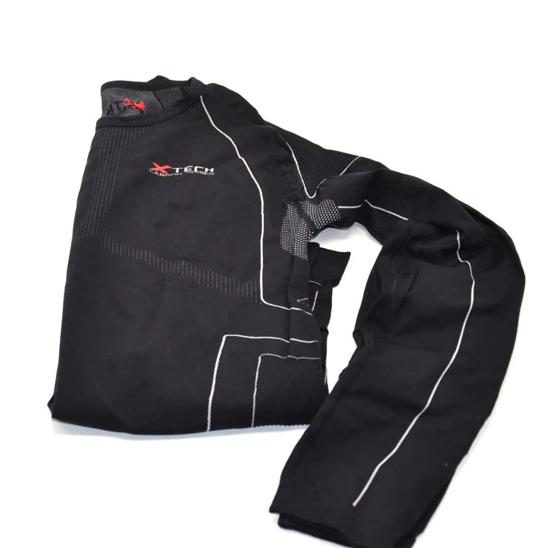 Термокофта з комірцем (лонгслів) X TECH Maglia Race 3 Munica Lunga  lupetto Nero XXL/XXXL Чорна — фото 7