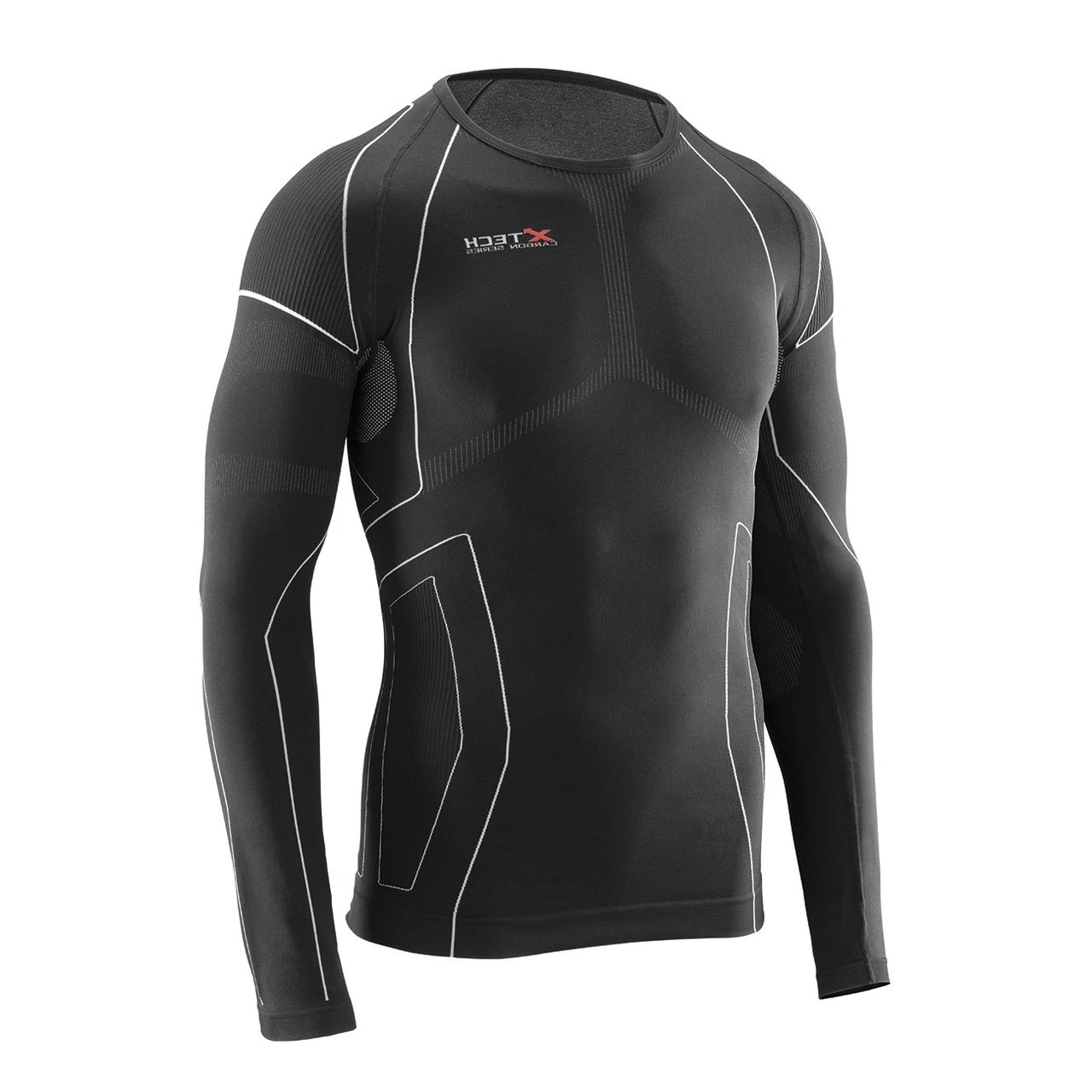 Термокофта (лонгслів) X TECH Maglia Race 3 Munica Lunga  giroc Nero S/M Чорна — фото 4