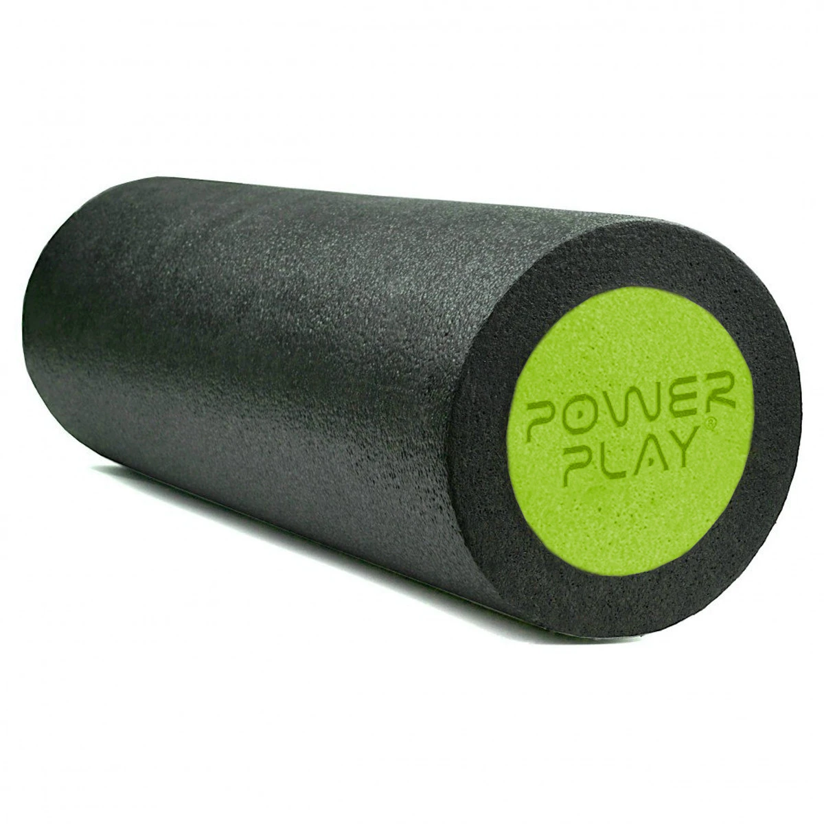 Масажний ролик (роллер) гладкий PowerPlay 4021 Fitness Roller Чорно-зелений (30x15см.) — фото 3