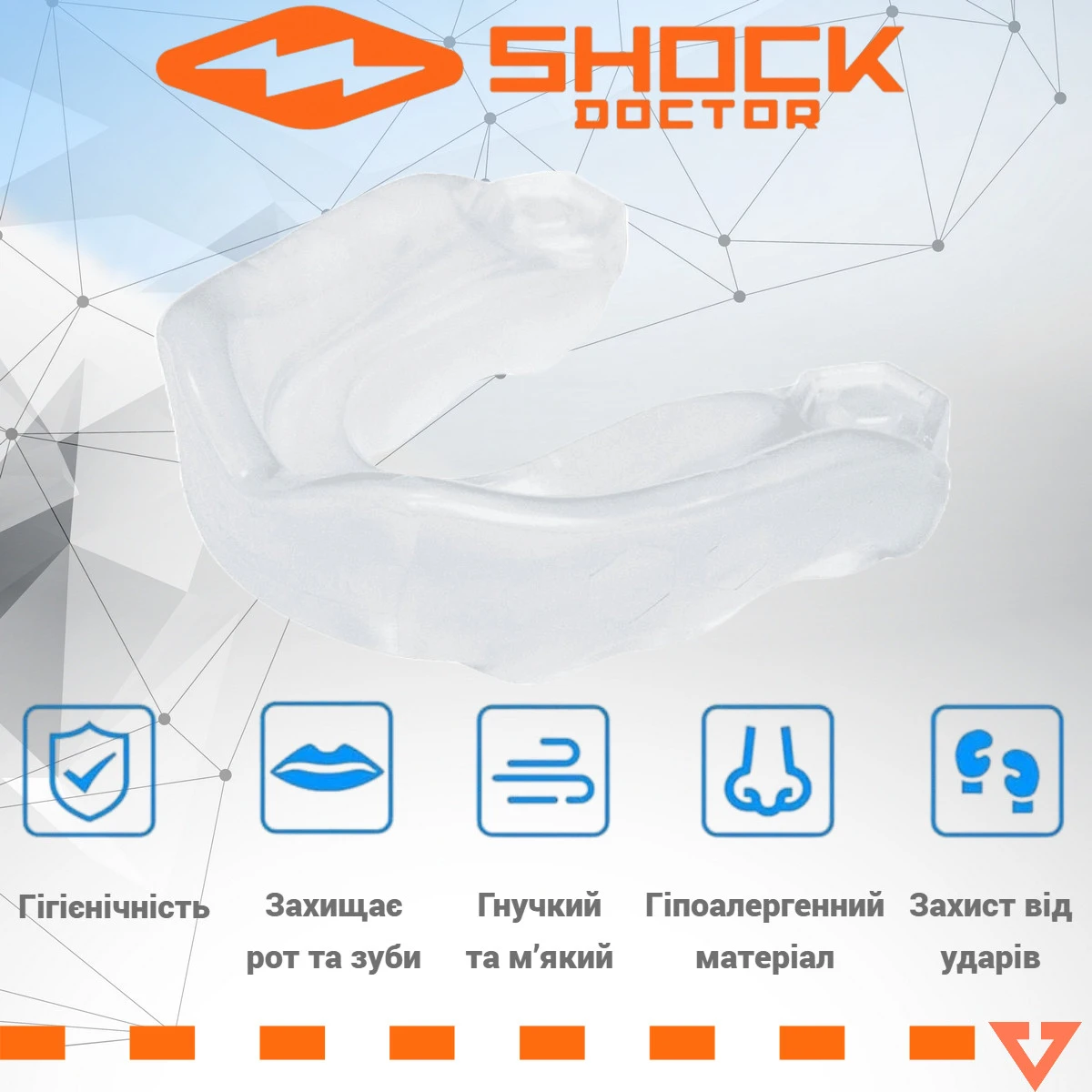 Капа Shock Doctor Gel Max доросла (вік 11+) Clear (art. 6190-TC-AD) — фото 4