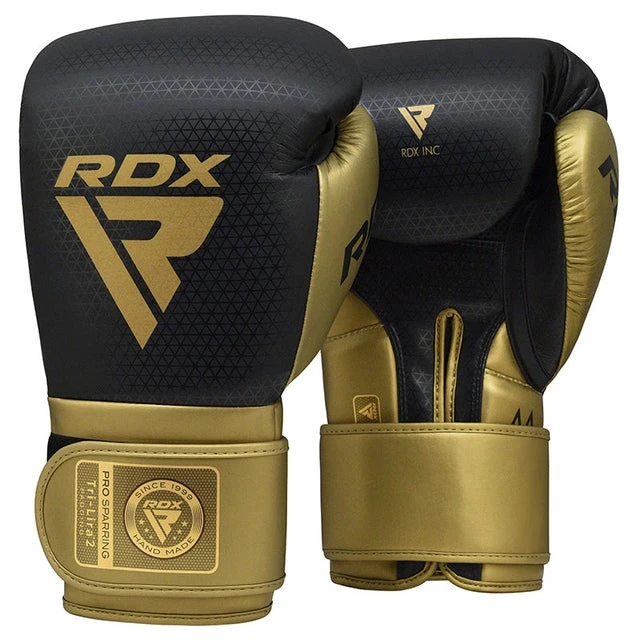 Боксерські рукавиці RDX MARK PRO SPARRING TRI LIRA 2 GOLDEN-14 унцій (капа в комплекті) — фото 1