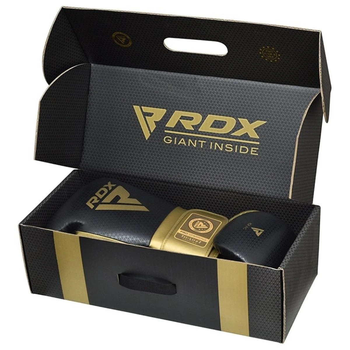 Боксерські рукавиці RDX MARK PRO SPARRING TRI LIRA 2 GOLDEN-14 унцій (капа в комплекті) — фото 10